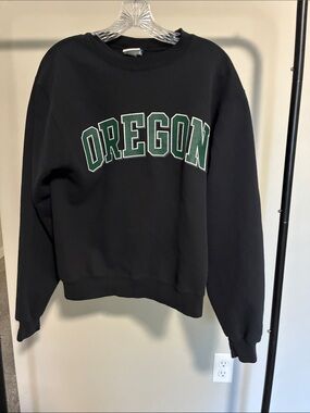 Champion Black Sweatshirt with Green "OREGON" Arch Logo